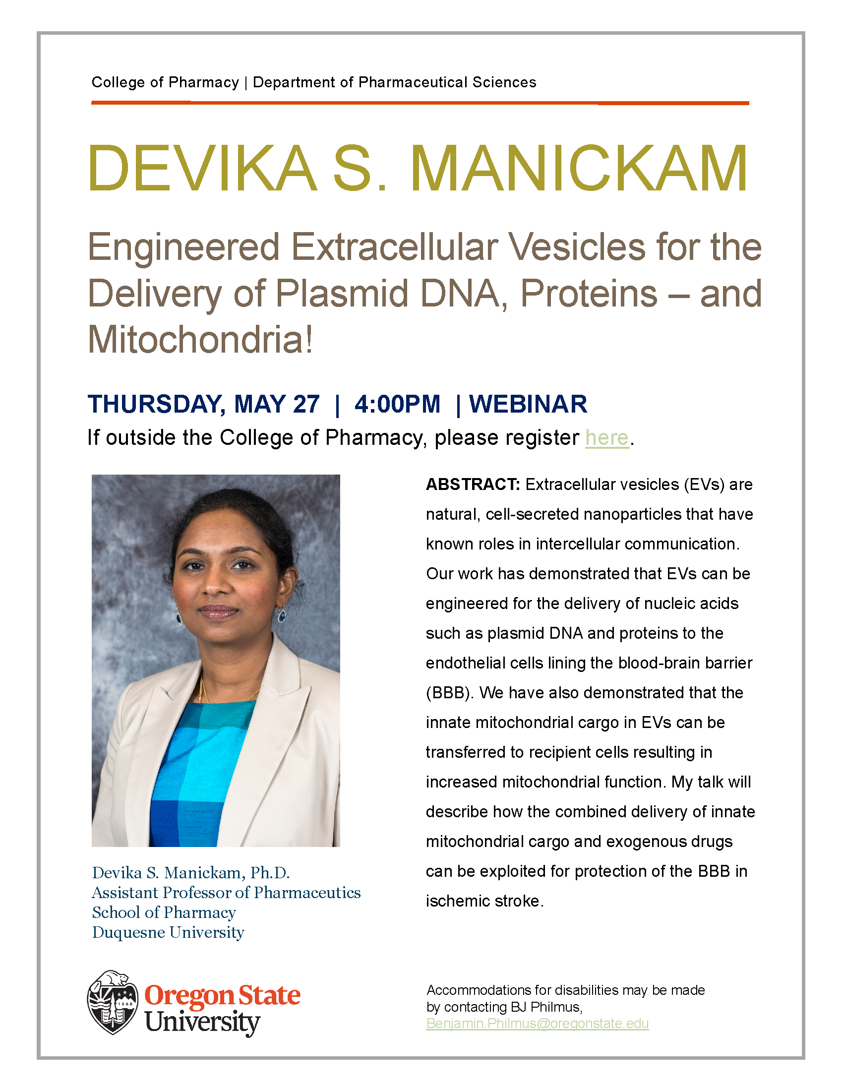 Manickam Seminar Flyer