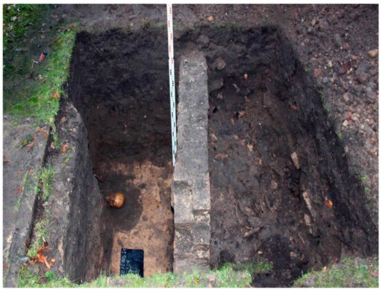 Excavation trench opened after geophysical research at the suspected Jacob Gens burial site.