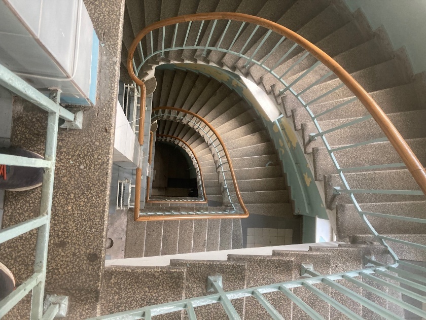 Spiral staircase inside the former Bersohn and Bauman Children’s Hospital.